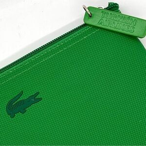 Lacoste x Turkish Airlines Green Zip Pouch Amenity Cosmetic Travel Bag Collector